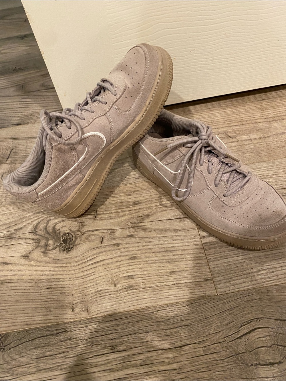 Nike Low-Top Suede Sneakers - Taupe and Gum